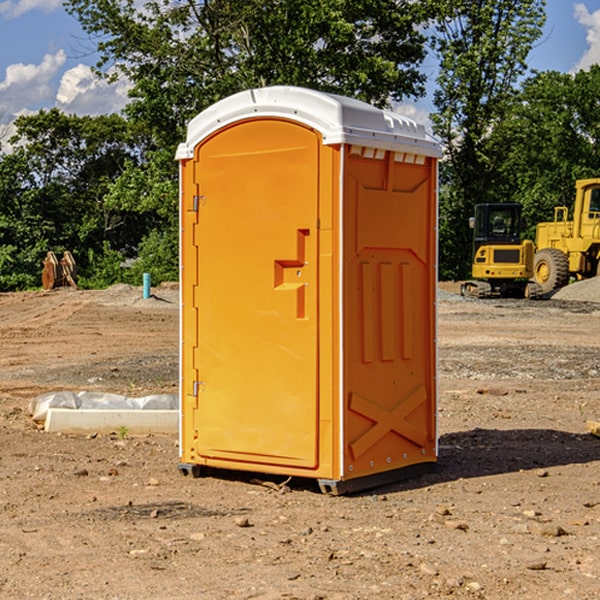 how often are the portable restrooms cleaned and serviced during a rental period in Doniphan County